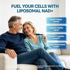 Suplemento liposomal NAD de 2150 mg, NAD+ con resveratrol, quercetina, CoQ10, ácido alfa lipoico, PQQ, apoya la energía celular y el envejecimiento sa
