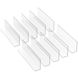 Zerodeko 10 Pcs 20CM Clear L Shape Dividers Shelf Dividers for Partition Shelf Display Exhibition Company Office Supermarket Restaurant Display Shelf
