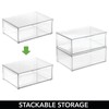 mDesign Plastic Stackable Closet Storage Organizer Bin Containers with Front