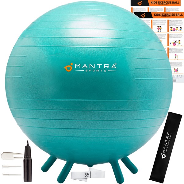 Mantra Sports Kids Yoga Ball Chair for Classroom, Turquoise, 1