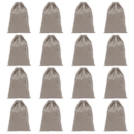 PATIKIL Shoe Dust Bag, 16 Pack Duster Flannel Shoes Pouch with Drawstring Washable Breathable Travel Shoe Bags for Home Luggage Storage, 12x17 Gray