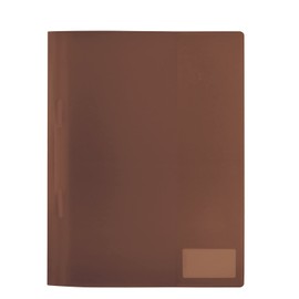 HERMA 19496 File Folder A4 Translucent Brown, Pack of 3, Plastic Folder with Labelling Label, Slip Pocket & Metal Staple Tongue, Sturdy Plastic File Folder Set for School and Office