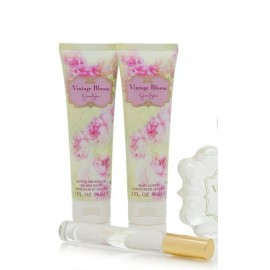 Jessica Simpson Vintage Bloom Body Lotion 3 oz, Shower Gel 3 oz, Roll On 0.2 oz
