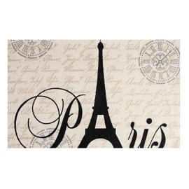 Chesapeake Paris Printed Cotton Eiffel Typography Accent Rug (3'x5')