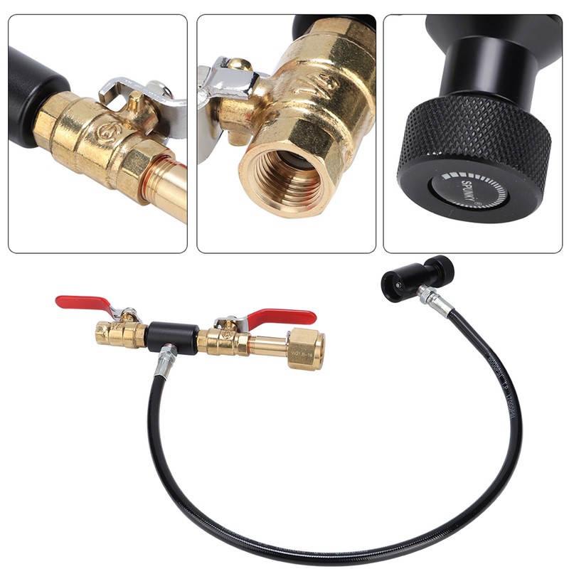 CO2 Cylinder Refill Adapter with 24in Hose for Soda Filling