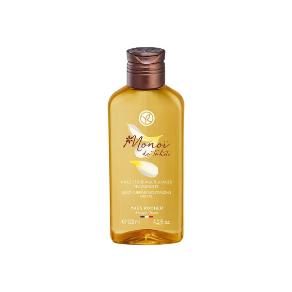 Yves Rocher Monoï Multi-Purpose Moisturizing Dry Oil | Hydrating Tahitian Body & Hair Oil |4.2 fl oz
