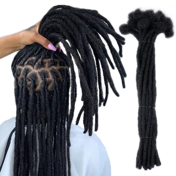 WacanDan 0.4cm Thickness 100% Human Hair Dreadlock Extensions 10 Inch