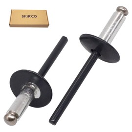 SKIR'CO Pack of 100 Large Flange Aluminium Blind Rivets 4.8 x 16 mm Stainless Steel Mandrel RAL 7016 Anthracite Grey