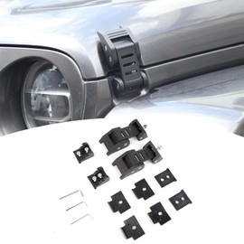 PDKLIN for Jeep Hood Latches Lock Catch Kit for Jeep Wrangler JK JKU 2007-2017 for Wrangler JL JLU 2018 up for Gladiator JT 2020 up, Exterior Accessories (Black) 2pcs
