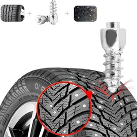 Tyre Snow Spikes Car Tyre Bolts Pack of 100 Metal 12 mm Non-Slip Tyre Bolts for Car, Snowmobile, Tractor, ATV, UTV, Motorcycle