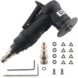 Pneumatic Chamfering Tool – 45° Mini Air-Powered Chamfer Machine for Beveling & Deburring, Adjustable Depth & Speed, 1/4" Air Inlet, R Angle Blades for Metal, Wood, Acrylic