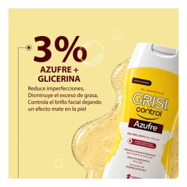 Gel Limpiador Facial Grisi Control Azufre para Piel Grasa y Sensible con 250 mL