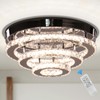 13.7" Dimmable Crystal Chandeliers 3-Tiers Flush Mount Ceiling Lamp Modern