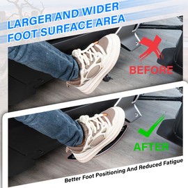 Aluminum Driver Floorboards for Can-Am Ryker Larger Brake Pedal Foot Rest Peg Wider Extended Brake Pedal Compatible with Can-Am Ryker,ACE 600 900 / Rally Edition/Sport 2019-2025(Black)