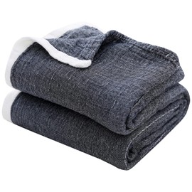 SE Softexly Gauze Towel, Single, Semi-Double, 4 Layer, Gauze Fabric, 100% Cotton, Nap Ket, Skin Comforter, Safe Softness, Moisture Absorption, Breathable, Antibacterial, Odor Resistant, Dust Mite Resistant, Washable, All Seasons, Black, 59.1 x 78.7 inche