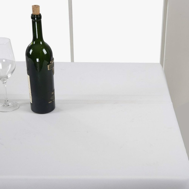 shopdp White Plain Tablecloth Table Cover 100% Cotton Rectangle Scandinavian