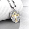 Hantuorui Armor of God Necklace Sterling Silver Gold Plated Cross