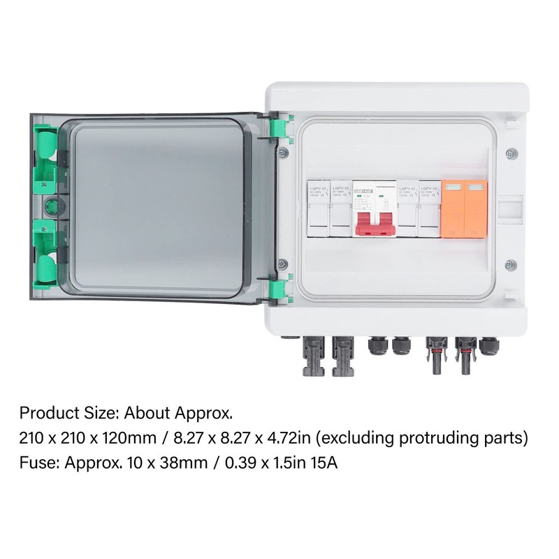 2 String PV Combiner Box with 15A and 32A Circuit