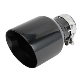 Hihaha Slant Exhaust Tip Clamp Rear Tailpipe Car Clamp on Stainless Steel 2.5" Inlet 4.1" Outlet 7.3" Length 1 Set Black