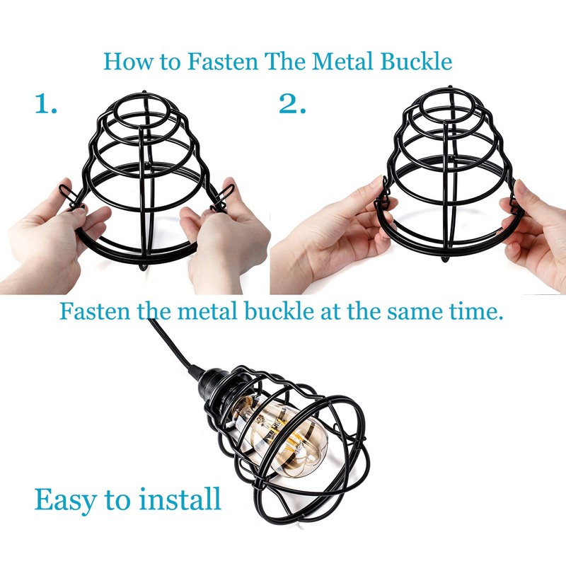 Industrial Pendant Light INNOCCY Edison Hanging Cage Pendant Lights E26