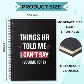 Sixrip Things HR Told Me I Can't Say 160 Pages Lined Spiral Notebook, Funny Sarcastic Notebook for Colleague Coworker, Coworker Appreciation Gifts, Office Gifts for HR Staff Employee Friend