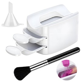 Nail Dip Powder Tray | Portable Double Layer Powder Tray,Glitter Saver Container Holder, Women Hand Tools, Nail Tech Must Haves for Hand Care
