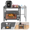 2 Tiers Adjustable Microwave Stand,Extendable Microwave Oven Rack with 6