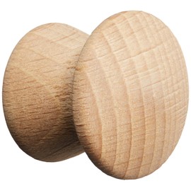 Laurey 33201 1-Inch Natural Wood Mushroom Knob