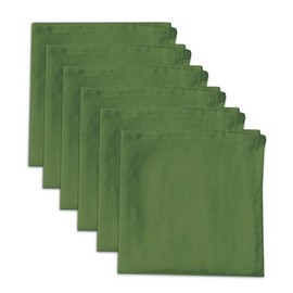 Linendo Linen Napkins, 100% Pure Linen, Green, 38 x 38 cm, Pack of 6, European Flax, Linen Napkins, Washable Reusable Fabric Napkins
