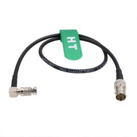 HangTon 6G SDI Video Cable for Blackmagic Video Assist 4K 5 Inch Monitor, Right Angle HD Micro BNC to Female BNC Adapter 45 cm 4096x2160p@30 Video 45 cm