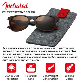 PolarSpex Mens Sunglasses - Retro Sunglasses for Men, Polarized Sunglasses for Womens - Cool Shades for Driving, Fishing