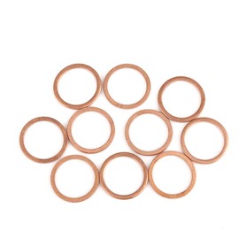 X AUTOHAUX Copper Disc Flat Seal Ring Spacing for Car 16 x 20 x 1.5 mm Pack of 10