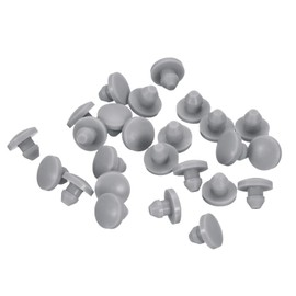 QUARKZMAN Pack of 28 Rubber Stoppers, Round Rubber Stoppers for Snap-in for 3.5 mm Hole, Hole Plugs Waterproof for Metal Pipe, Furniture End Caps Inserts, Grey