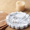 5.5 Inch Round Marble Tray with Scalloped Edge