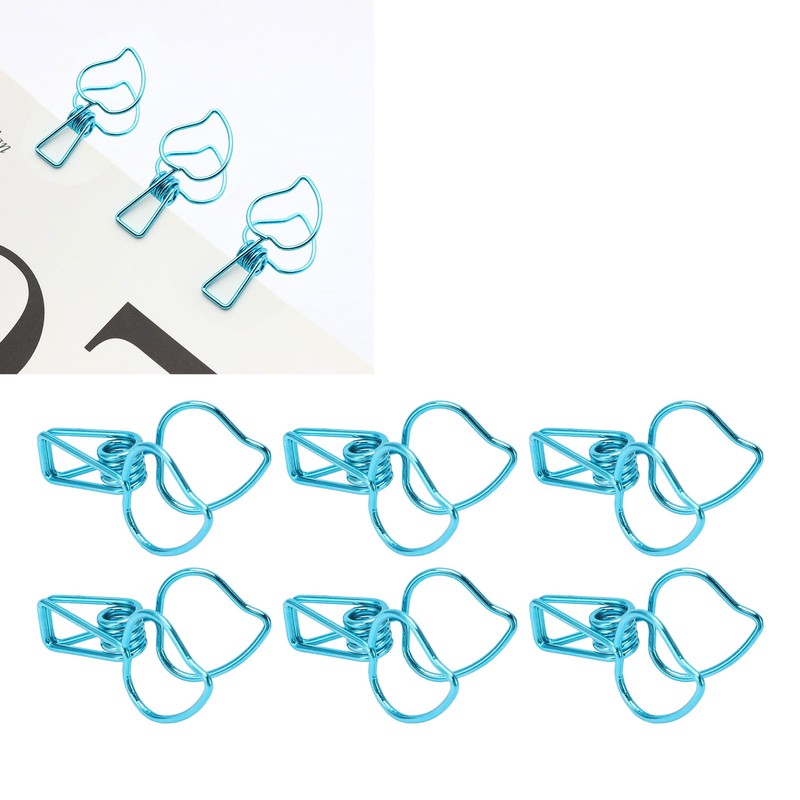 100pcs Binder Clips Cute Cartoon Peach Shape Metal Hollow Tail