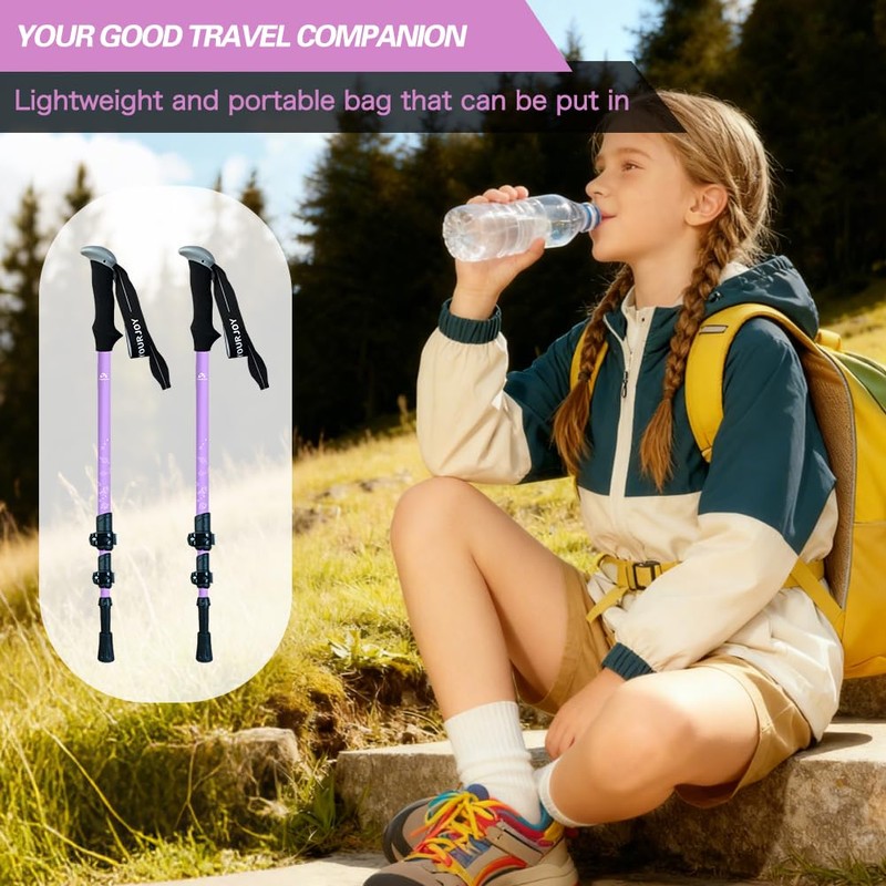 Hiking Trekking Poles for Kids, 2 Pack for Trekking or