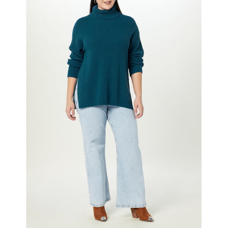 The Drop Grayson Super Soft Drop Shoulder Turtleneck Sweater, Legion