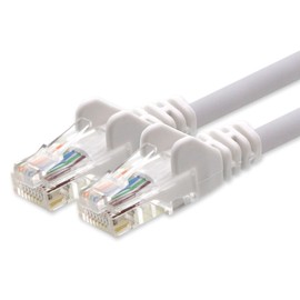 1aTTack.de Netzwerkkabel CAT 5e UTP Netzwerk Patch-Kabel mit 2x RJ45 Stecker 15m weiss