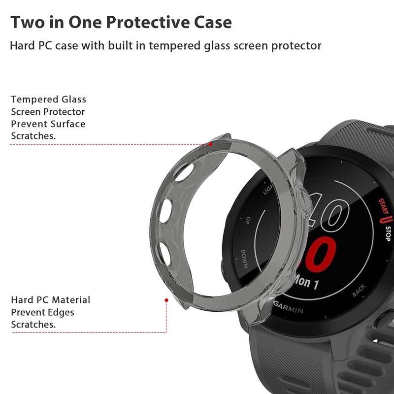 [2Pack] Case for Garmin Forerunner 55/Forerunner 158 ，[Without Screen Protector]Protector