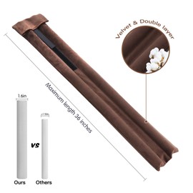 GDHOMM Under Door Draft Stopper Weather Stripping Gap Filler & Seal Adjustable 30"-36", Blocks Noise, Cold Air & Light, Coffee