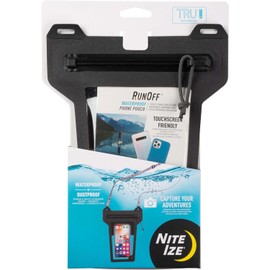 Nite Ize Runoff - Funda Impermeable para teléfono Celular con cordón y Cierre TRU - Funda Universal Impermeable para teléfono Celular, Accesorios duraderos para Playa y Piscina, Color carbón