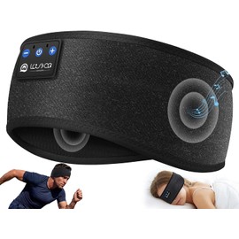 LOVE EYE Bluetooth 5.4 Sleep Headphones Headband, Breathable Wireless Headband with Ultra-Thin Speakers & HiFi Sound for Running, Yoga, Travel, Tech Gifts for Men Women, Sport Black