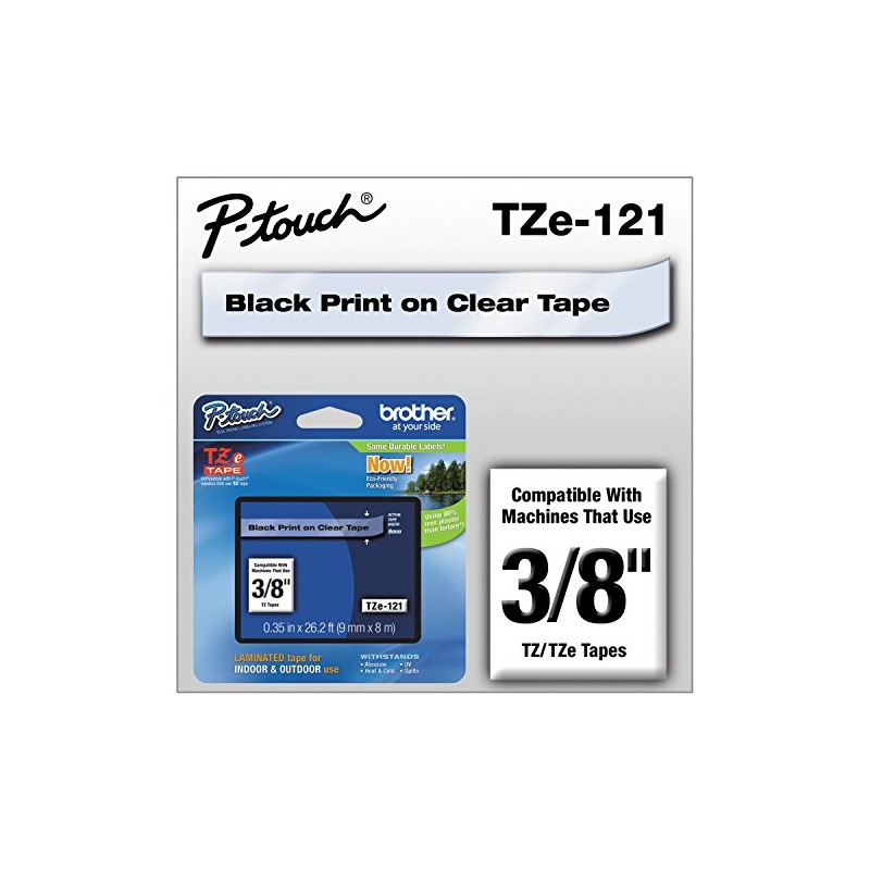 Brother TZe121 - TZE-121 LAMINATED TAPE 9MM 8M - BLACK