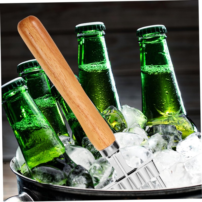 MAGICLULU 4pcs Aluminum Ice with Wood Handle Versatile Ice Tool