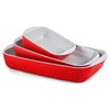 Rectangular baking glass dish with non-toxic and non-stick ceramic coating,