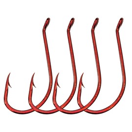 Laxygo Octopus Beak Offset Fishing Hooks Froged Sport Circle Hooks Sharp High Carbon Steel Red Fishing Hook 100pcs 50pcs 20pcs-15 Sizes (7/0-50pcs)