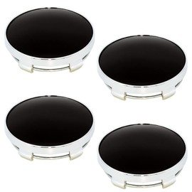 Negs-S Wheel Center Cap, 2.4 inches (60 mm), Bore Diameter 2.2 inches (56 mm), 4 Pieces, General Purpose Item, 16 Colors, Silver/Black