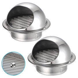 OGANAZI 2 Stück 100mm Edelstahl Lüftungsgitter Rund Metall Abluftgitter Silber Wetterschutzgitter mit Insektenschutz Vogelschutzgitter Mausschutzgitter Wandentlüftung für Wohnungen, Badezimmer, Küche