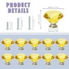 JIABOSE 10pcs 40mm Yellow Crystal Door Knobs for Cabinet Drawer