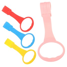Totority 4pcs Baby Bed Stand up Rings Infant Crib Pull Rings Safety Stand Toddler Tools Vibrant Colors Plastic Material